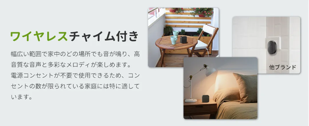 ワイヤレスチャイムの説明画像