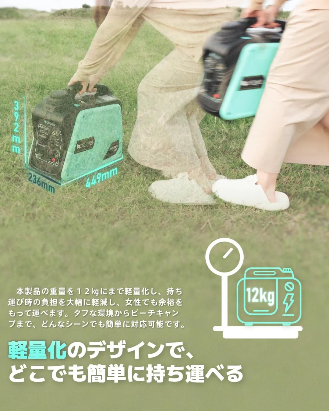 軽さの説明画像
