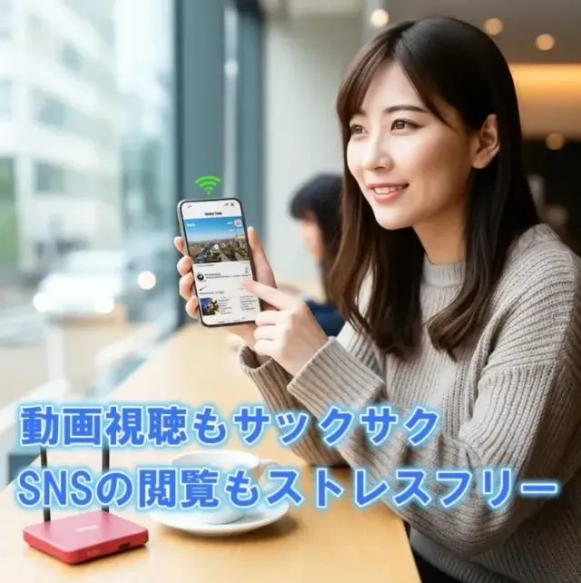 モバイル通信が快適な様子の画像