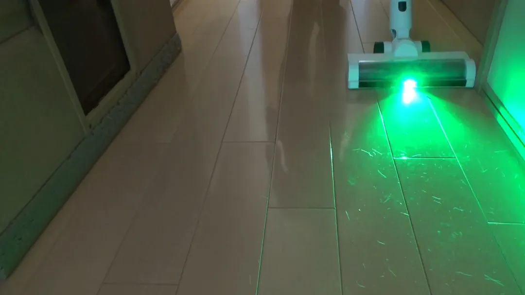 LEDグリーンライトでよく見えてるゴミの画像