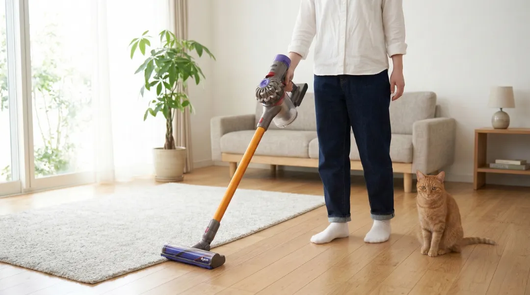 バッテリー交換後掃除してる画像